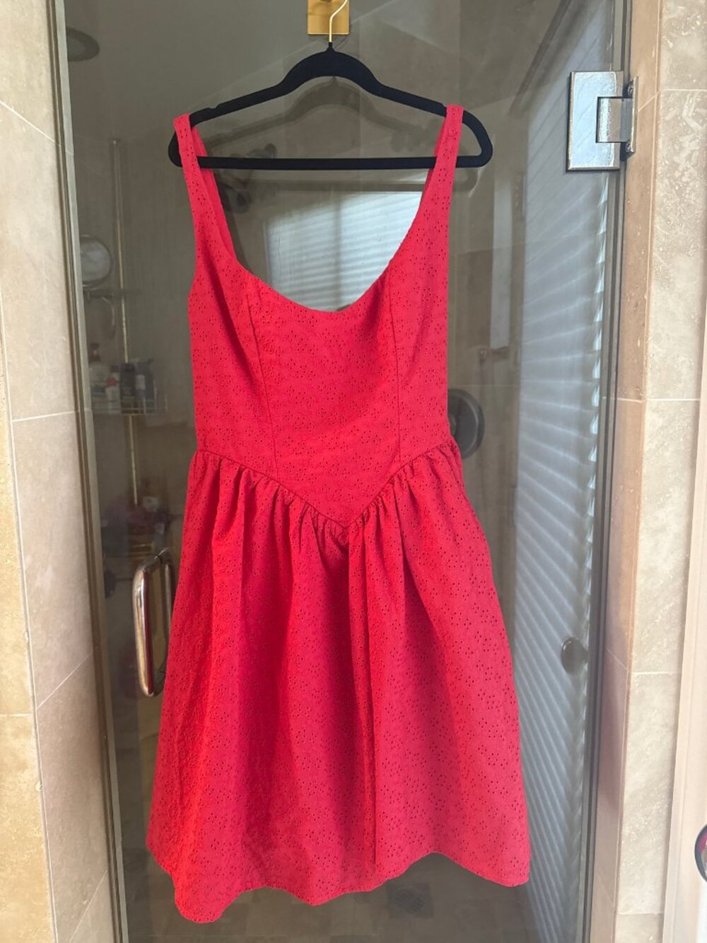 AQUA x Wuthering Heights Red Eyelet Dress Size S New With Tags